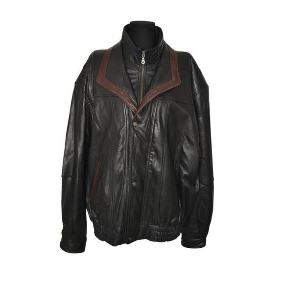 Leonardo Canada Bomber Soft Leather Jacket Size 3XL - Picture 1 of 9